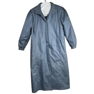 London Fog Coat Women's Large Maincoats Button Long Trench 70's Made in USA